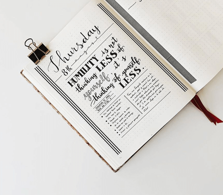 bullet journal quote page