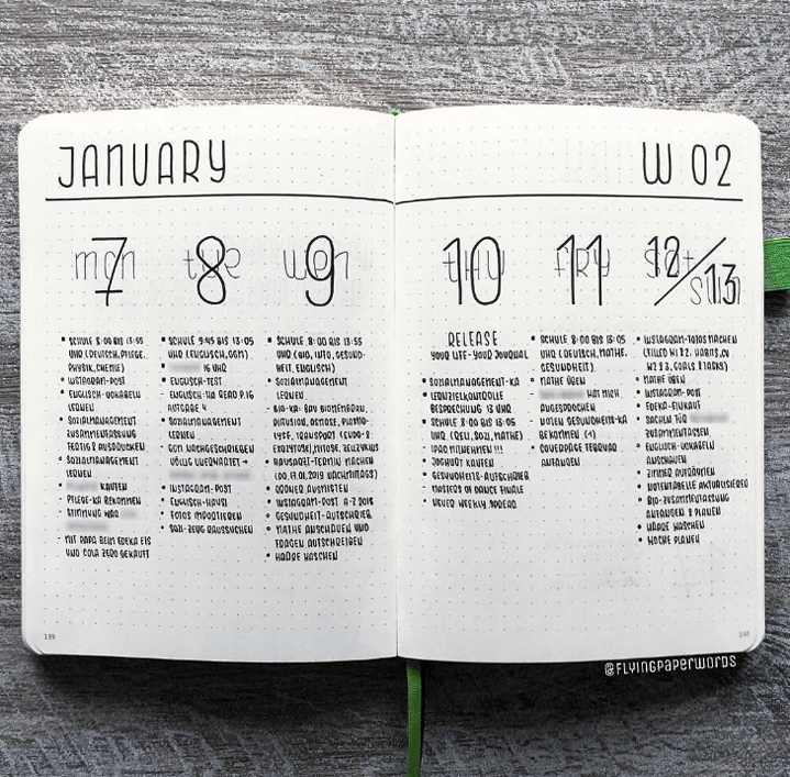 january weekly planner with modern look