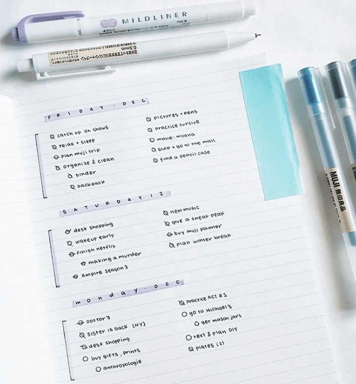 simple weekly planner