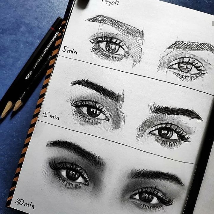 eye sketch ideas with color