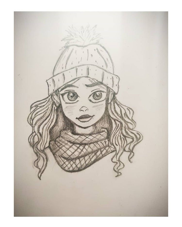 GIRL WEARING BEANIE