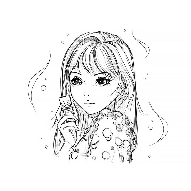 GIRL WITH POLKA DOT SHIRT