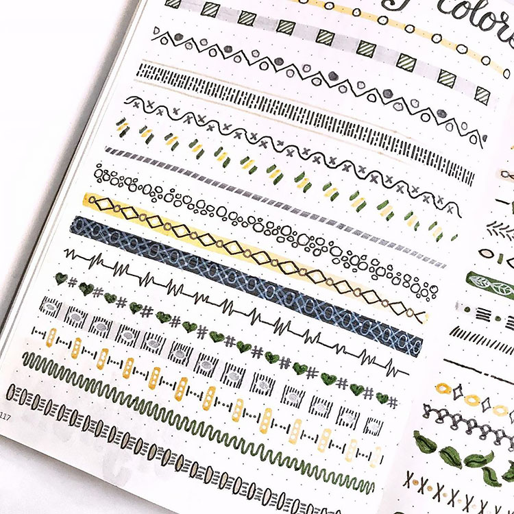 blue black yellow and green dividers