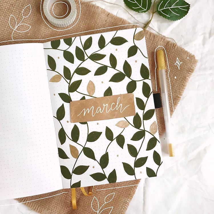 march green and gold leaves