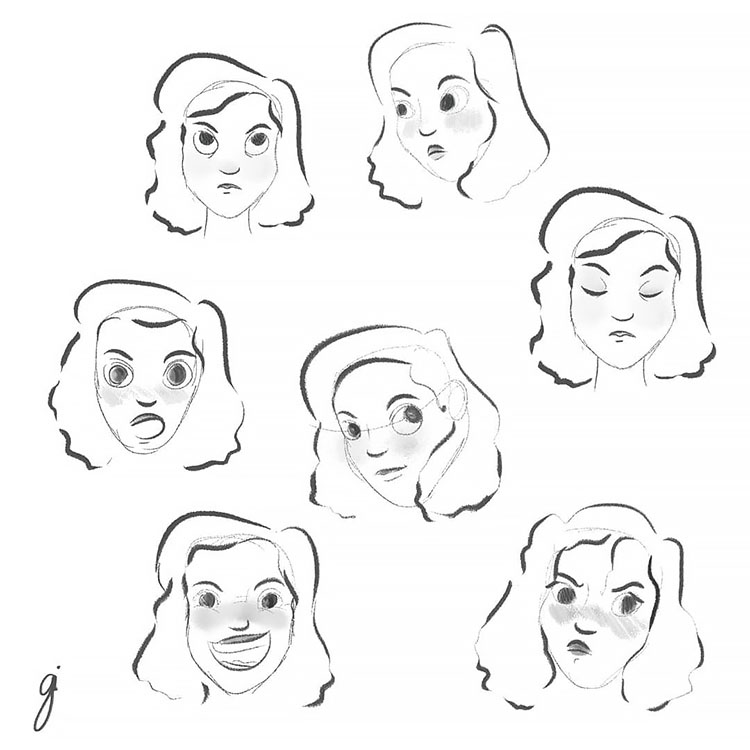 SIMPLE FACE EXPRESSIONS GIRL FACE