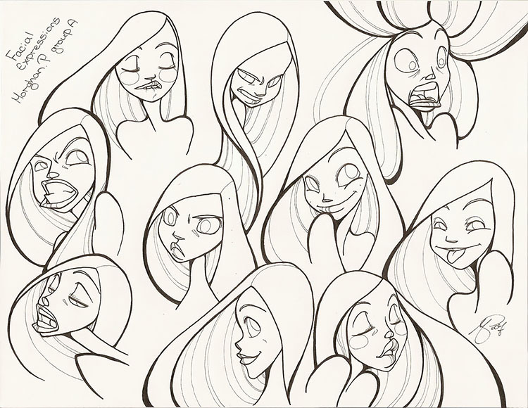 GIRL MAKING MULTIPLE EXPRESSIONS