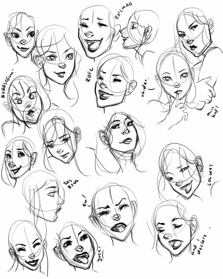 DIFFERENT EXPRESSIONS FROM WOMAN