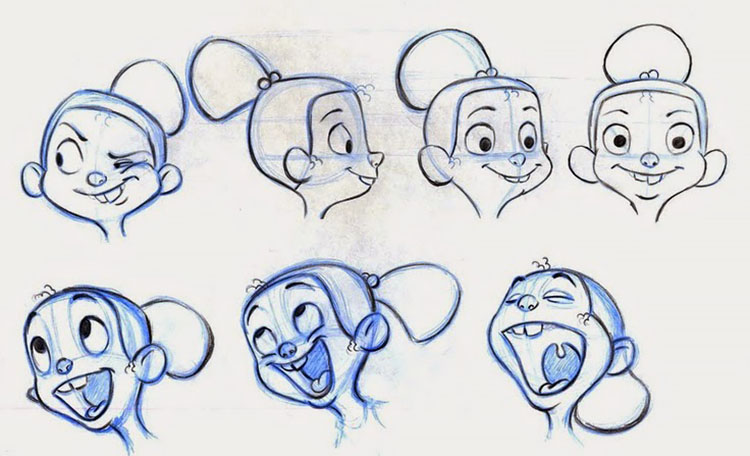 GIRL CARTOON CHARACTER FACE EXPRESSIONS