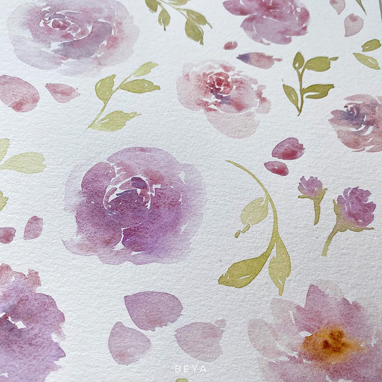 PURPLE WATERCOLOR FLOWERS