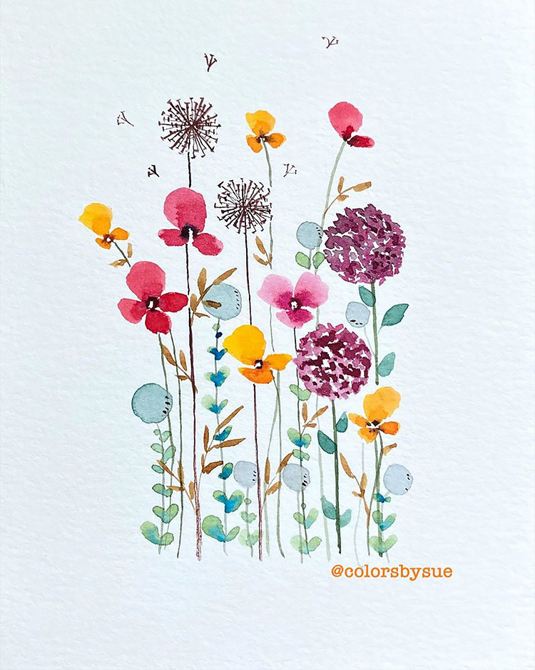 WATERCOLOR WILDFLOWERS