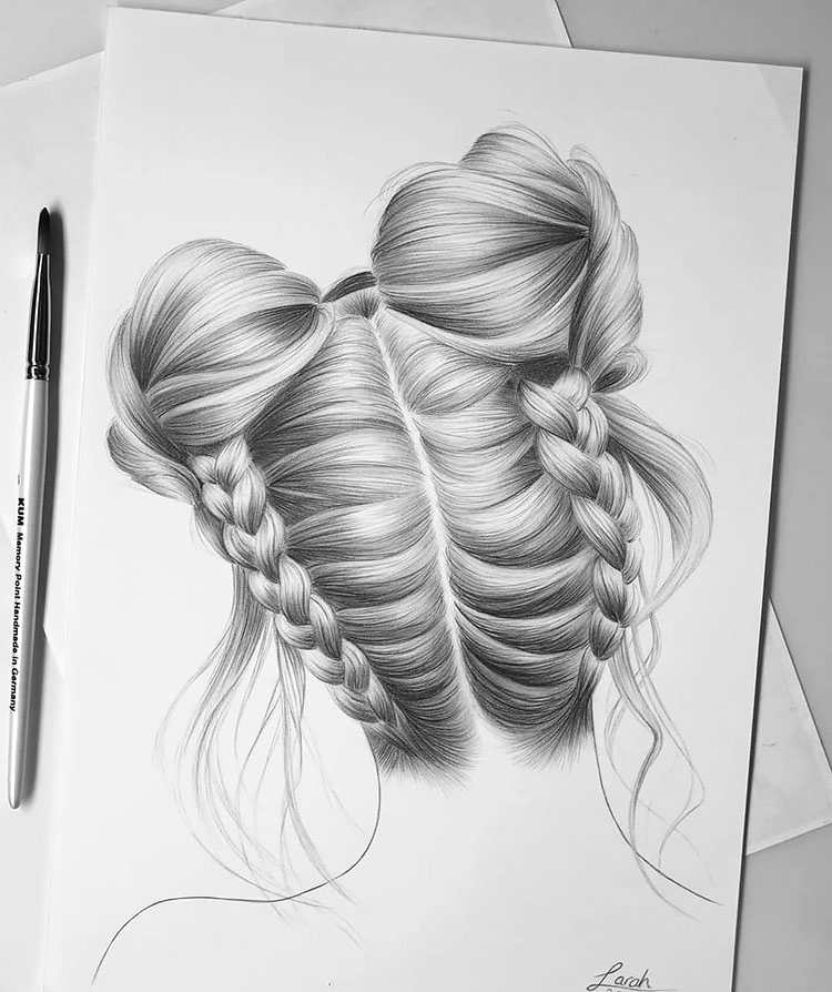 TWO BRAIDED BUNS
