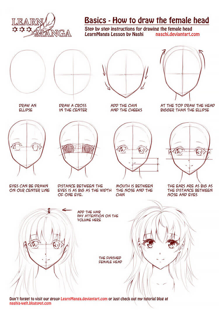 Manga Female Head Drawing