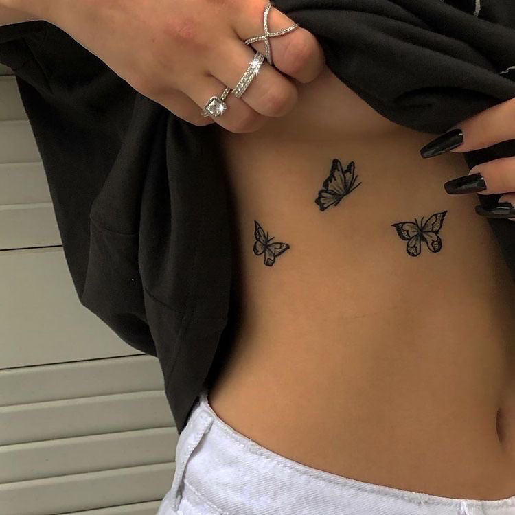 butterfly tattoo on sides