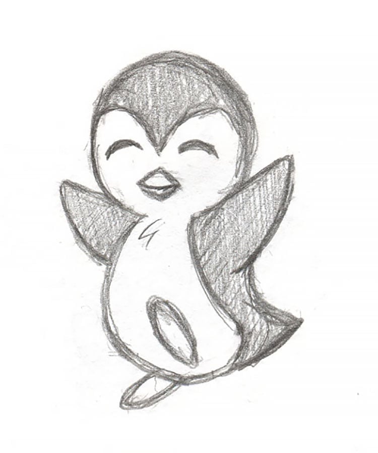 TINY PENGUIN DRAWING