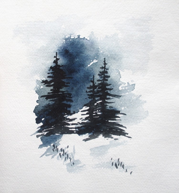SIMPLE WATERCOLOR TREES