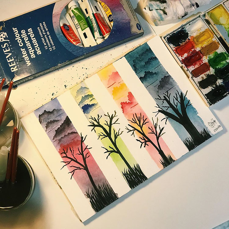 WATERCOLOR TREES
