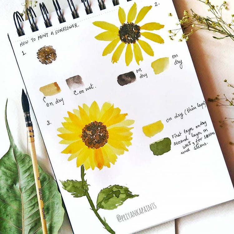HOW TO PAINT A SUNFLOWER