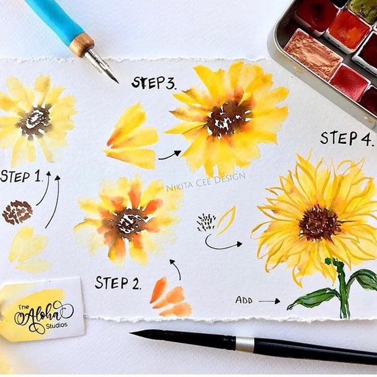 WATERCOLOR SUNFLOWER