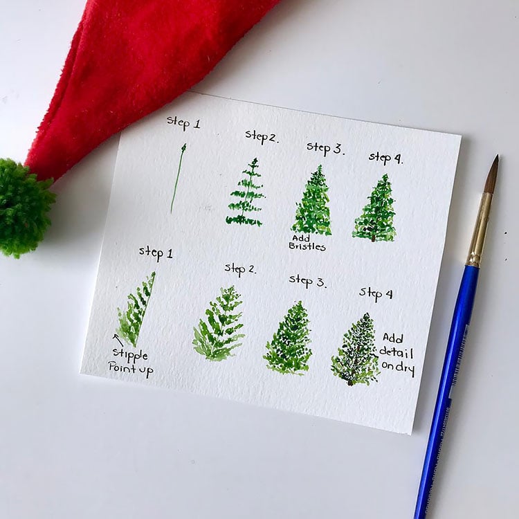 HOW TO PAINT AN EVERGREEN TREE