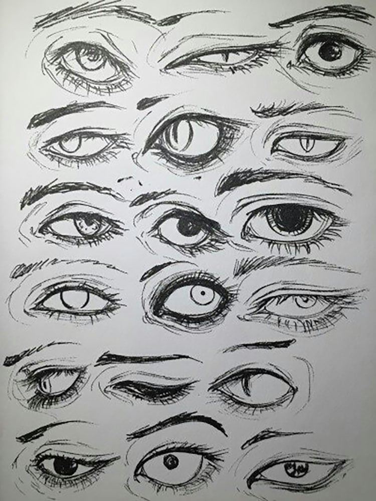 DIFFERENT EYE EXPRESSION SKETCHES
