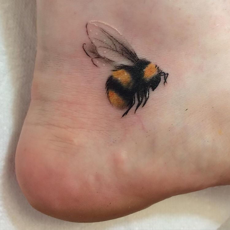 bee on ankle