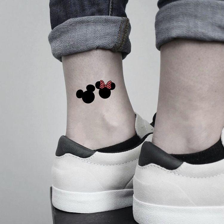 minnie mickey ankle tattoo
