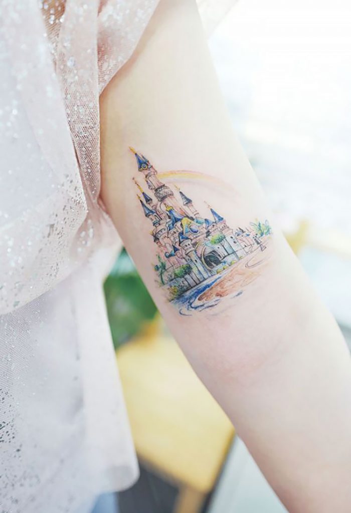 pastel disney tattoo