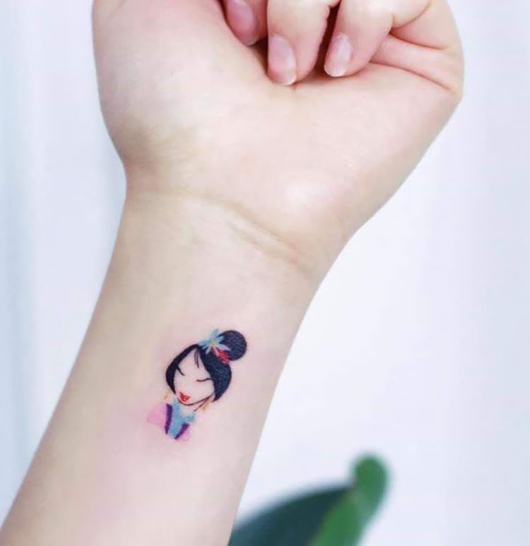 mulan tattoo on wrist