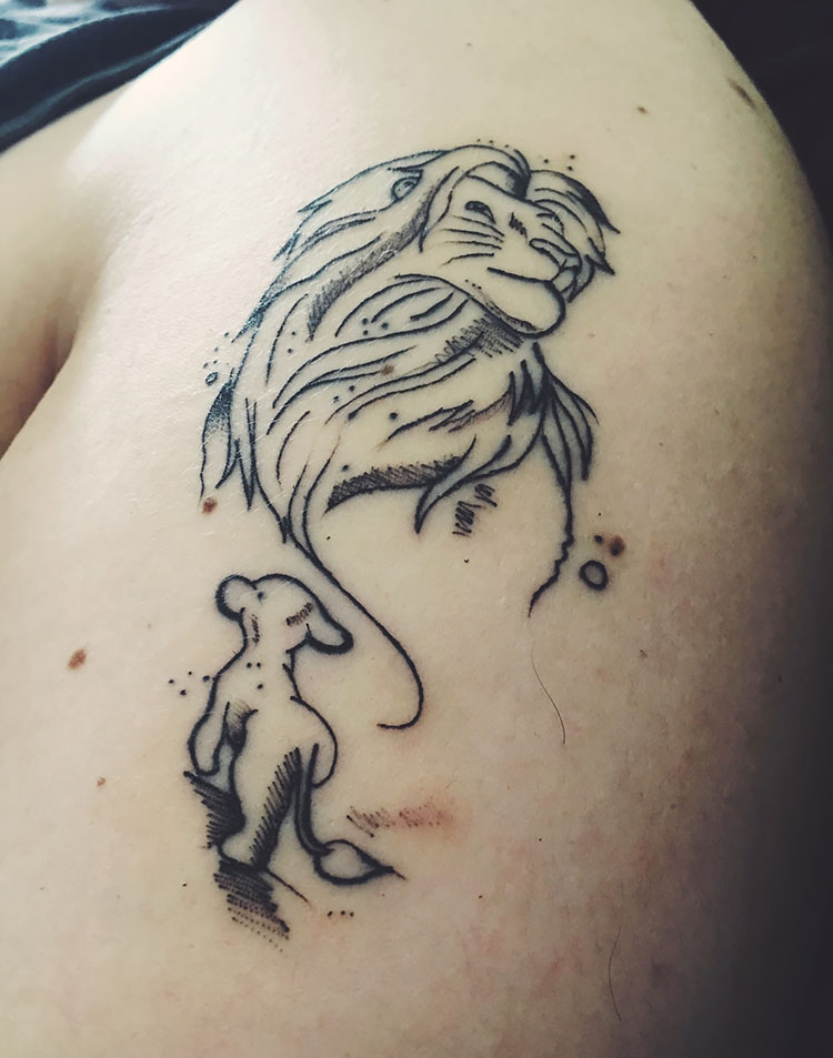 lion king outline tattoo