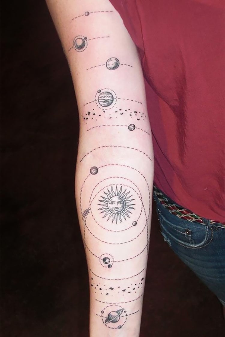 planets arm tattoo