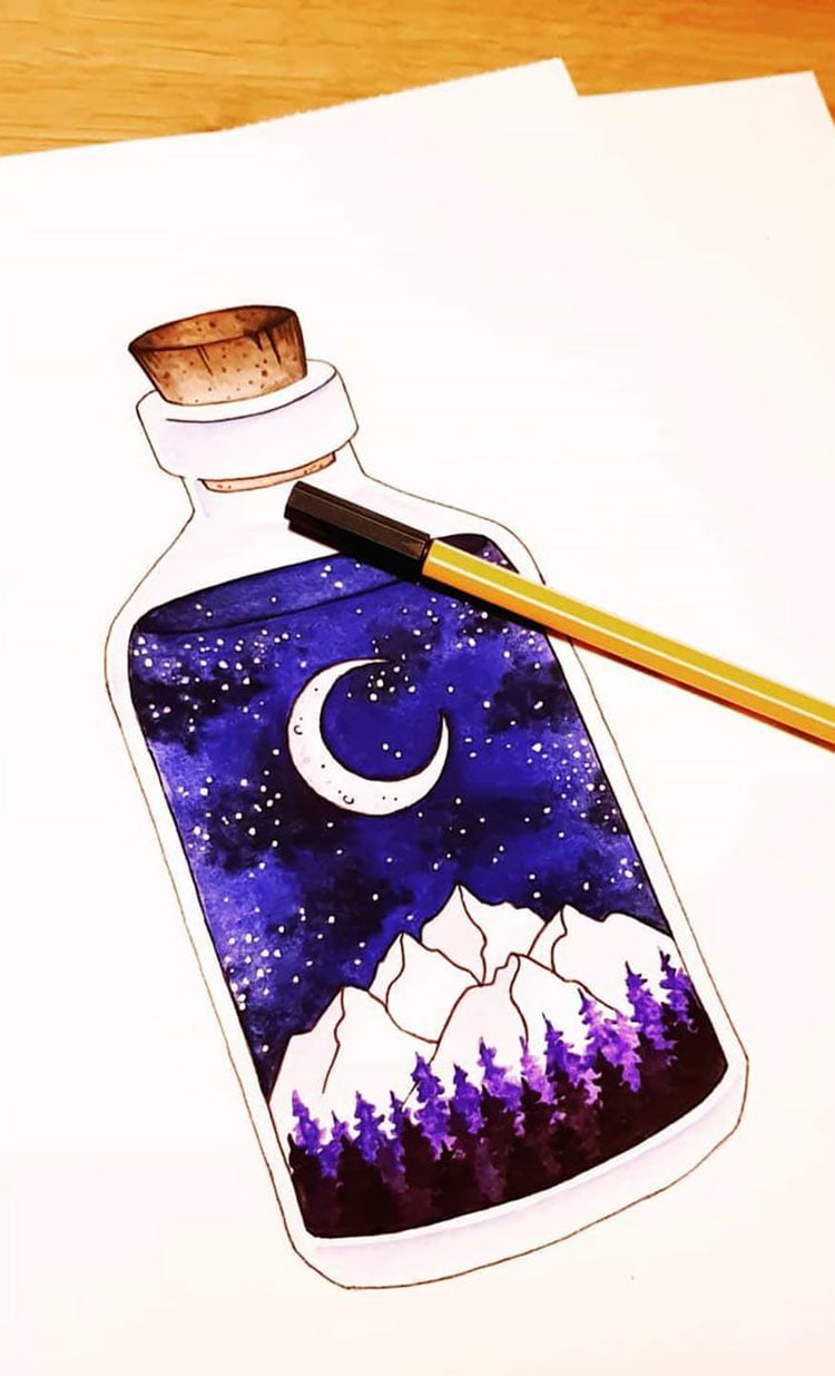 WILDERNESS IN A BOTTLE EASY DRAWING