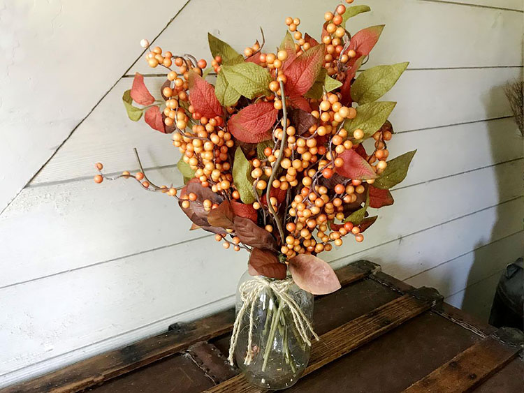 fall flowers with berries