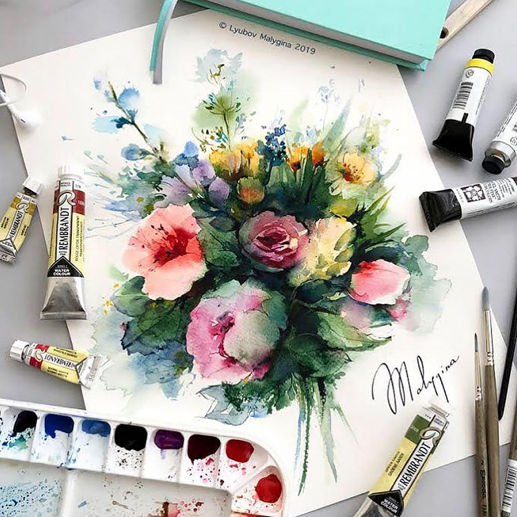 watercolor flower bouquet
