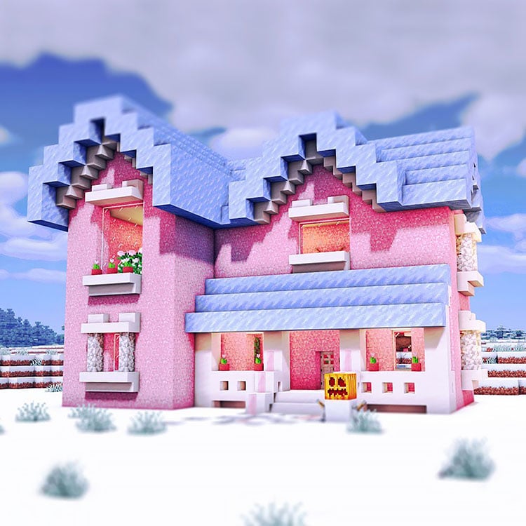 Soft Pastel Pink House