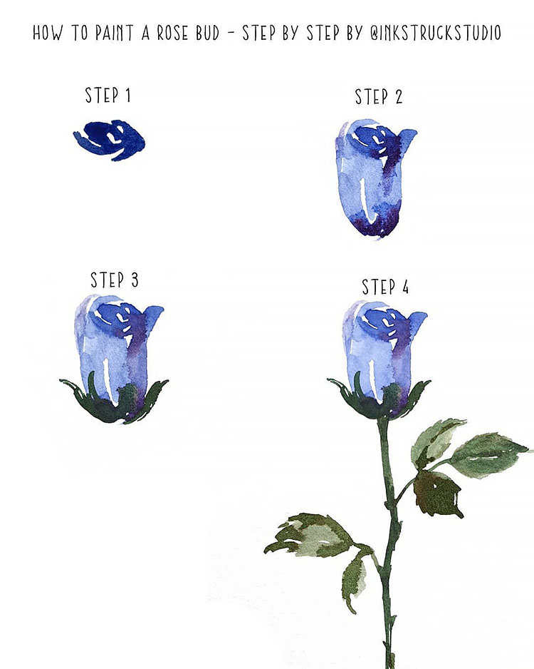 How to Paint a Rose Bud