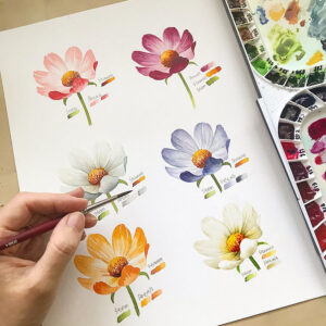 watercolor painting flowers