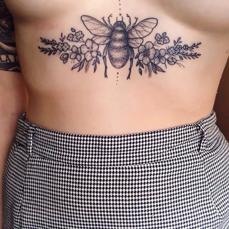 large bee with flowers