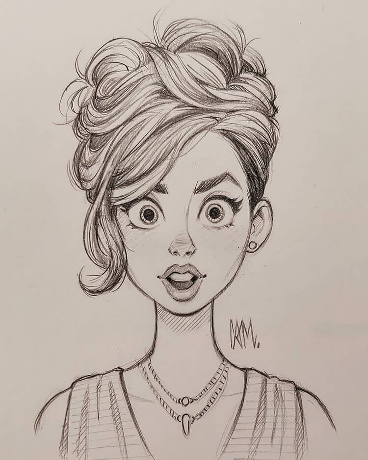 with with updo drawing