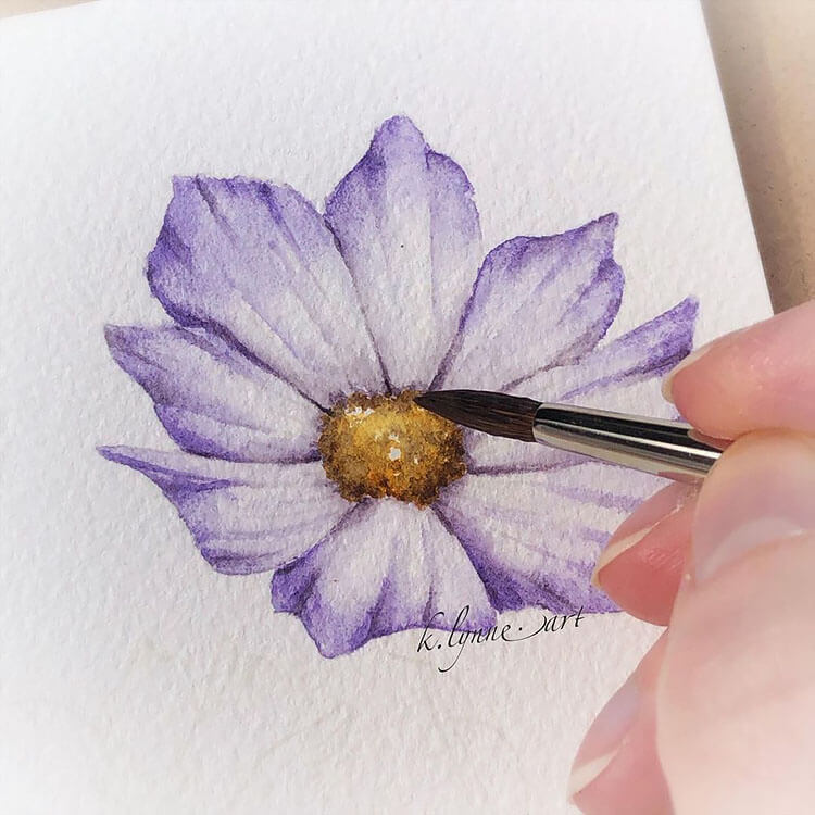 purple watercolor flowers