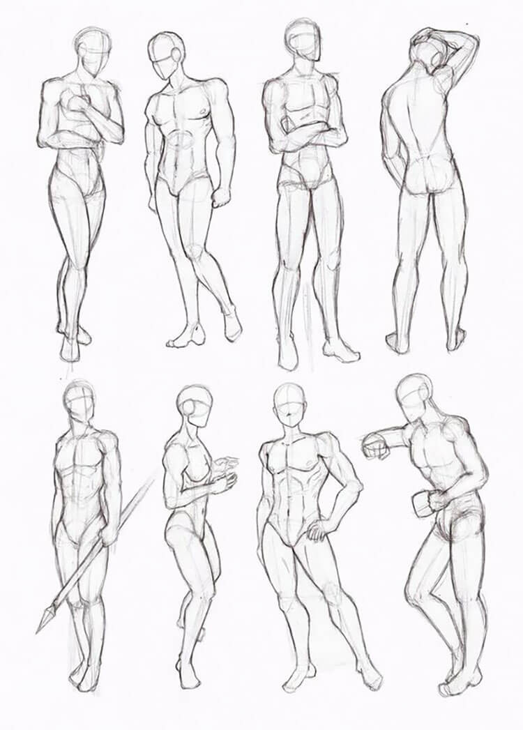 male body anatomy poses