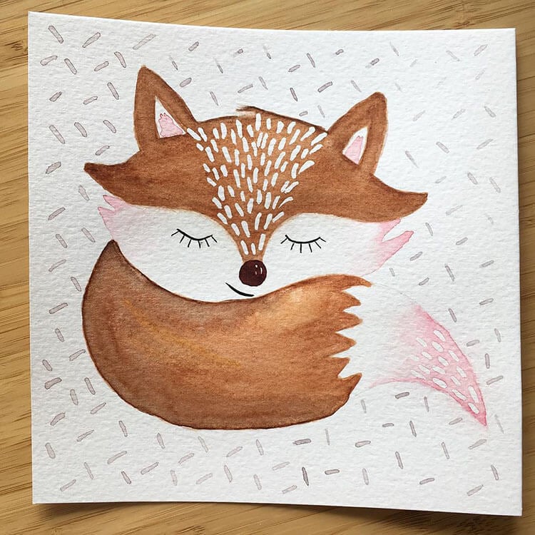 watercolor fox