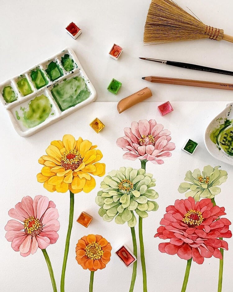 carnation watercolor painting