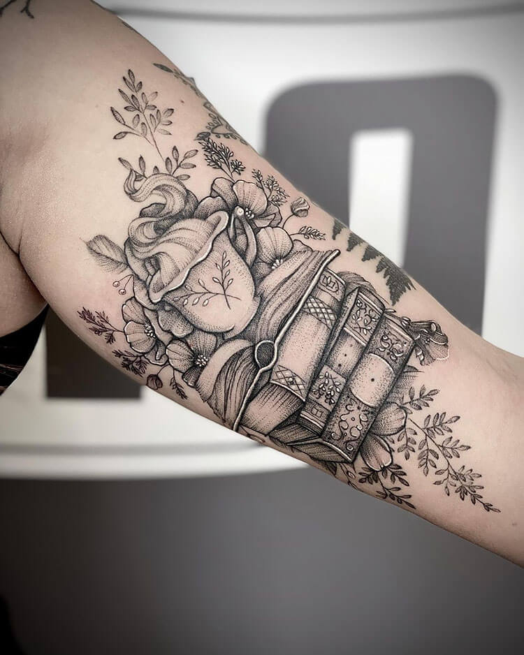 40 Amazing Book Tattoos for Literary Lovers  TattooBlend