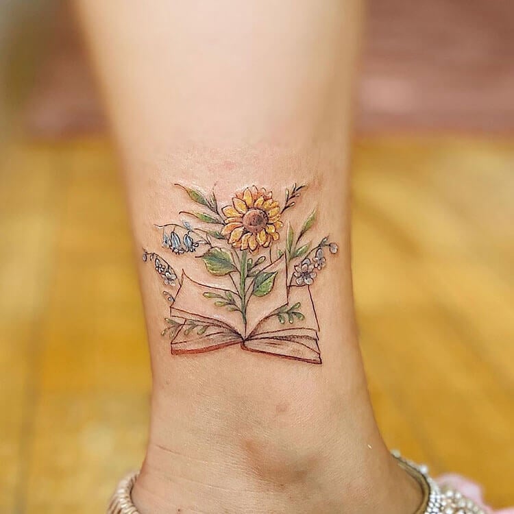 Floral Fantasy Open Books Temporary Tattoo  Etsy