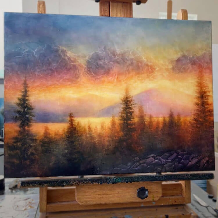 stormy sky in the woods