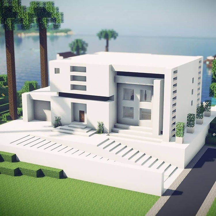 white modern mansion