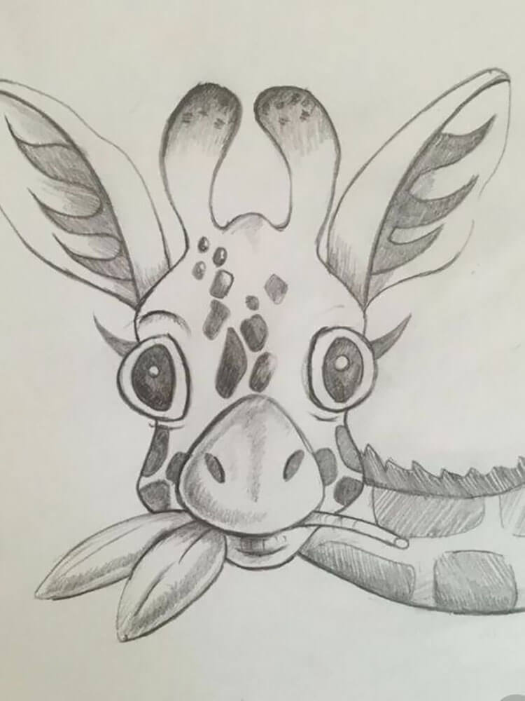 GIRAFFE EATING (things to draw when you're bored)