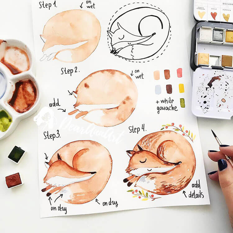 WATERCOLOR FOX