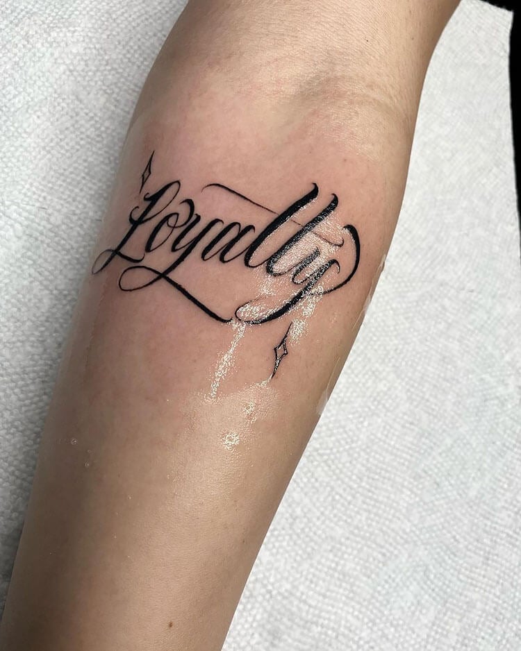 loyalty in Bold lettering Tattoos  Search in 13M Tattoos Now  Tattoodo