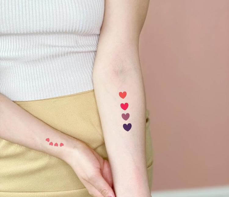 Colorful Heart Tattoos